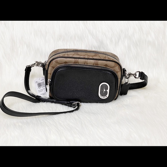 COURT CROSSBODY IN SIGNATURE CANVAS WITH COACH PATCH SV/KHAKI/BLACK - Picture 4 of 4